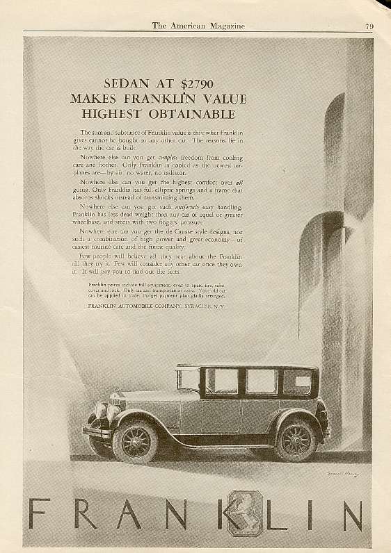 1926 Franklin Auto Advertising